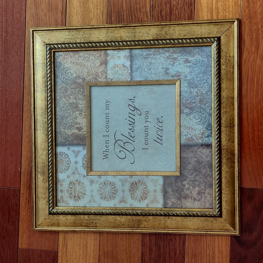 Vintage Gold "When I count my blessings, I count you twice" Wall Sign Decor